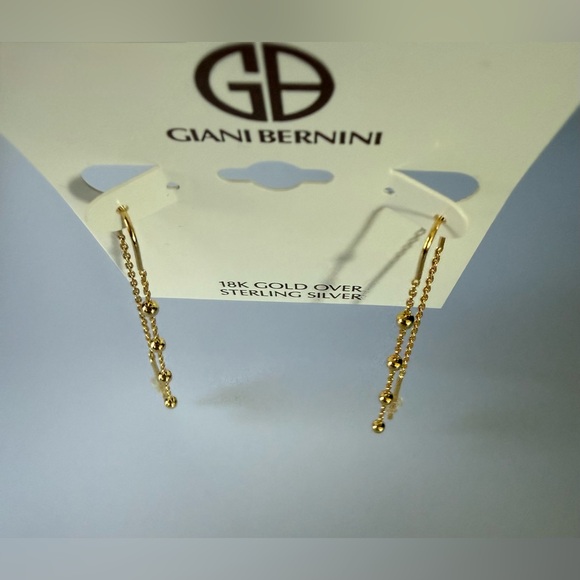 Giani Bernini 18K Gold Over Sterling Silver threader Drop Earrings - Picture 3 of 4